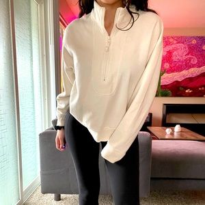 A New Day - cream/white S quarter zip sweatshirt